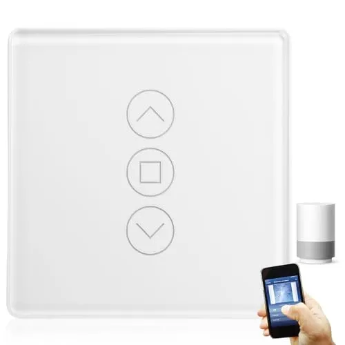 Smart Rolladenschalter, Wifi Smart Lichtschalter, Wlan Rolladen Zeitschaltuhr, Kompatibel mit Alexa/Google Home/Smart Life, Wifi Jalousien Rolladensteuerung Benötigt Nullleiter