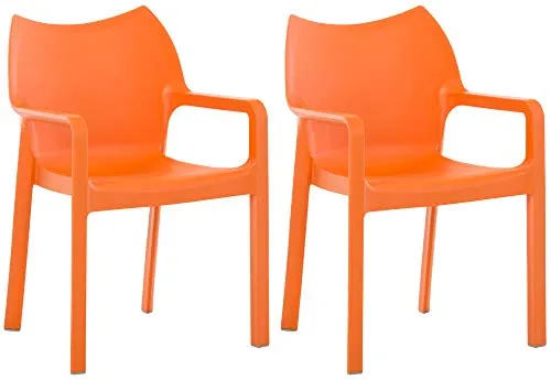 CLP 2er Set Stapelstuhl Diva orange in orange von CLP