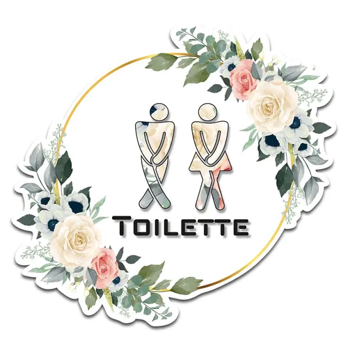 Deko Aufkleber Badezimmer Folie selbstklebend WC Tür Gästebad Toilette Y066-5
