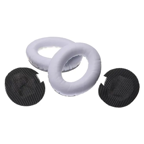 vhbw Ohrpolster kompatibel mit Bose QuietComfort 35, 25, 2, 15 Kopfhörer Headset, Kunststoff Schwarz Weiß