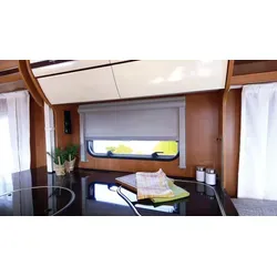 Remis Remiflair I Doppelrollo grau 1200 x 700 mm - Caravan-Zubehör mit effektivem Insekten- und Sonnenschutz. Das hochwertige Doppelrollo sorgt für optimale Verdunkelung und ist einfach zu montieren, ideal für jedes Fenster.