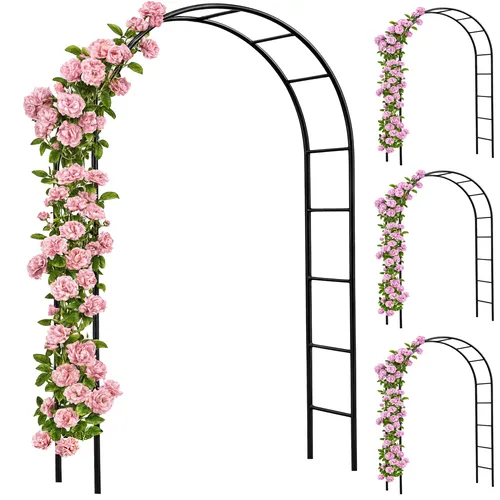 Gardebruk 4x Rosenbogen 240x140x37cm – Ideal für Kletterpflanzen - Pflanzenkästen & Spaliere – Hochwertige, wetterfeste Rankhilfen aus pulverbeschichtetem Metall, perfekt für Gärten und besondere Anlässe.