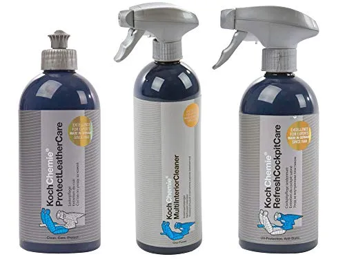 3-tlg. Koch Chemie Auto-Pflege-SET Innenraumreiniger Lederpflege Cockpitpflege