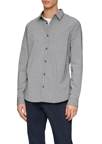 s.Oliver Langarmhemd Slim Fit mit All-over-Print - Stylisches Slim Fit Hemd aus hochwertigem Baumwollstretch für einen bequemen Sitz. Ideal für legere Anlässe, kombiniert Komfort mit modernem Design. Perfekt für deinen lässigen Look! Das Hemd ist vielseitig einsetzbar und lässt sich leicht kombinieren.