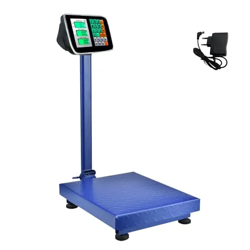 Industrielle Plattformwaage 300 kg. Zusammenklappbare Digital Waage mit LCD-Display. Stahlplattform. Multifunktionale professionelle Waage, perfekt für Pakete, Lager, Geschäfte.