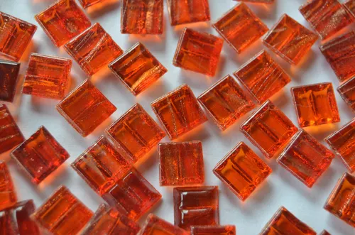 Mosaiksteine mit Flimmer rot 1x1cm lichtdurchlässig Mosaikfliesen Glasmosaik 250