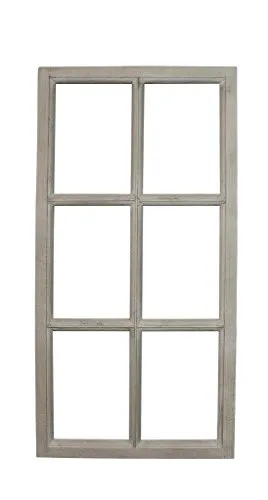 Posiwio Deko-Fensterrahmen Holzrahmen - Wand- & Tischbilderrahmen in Vintage-Grau, ideal zur kreativen Raumgestaltung und für einen nostalgischen Akzent in jedem Zuhause.