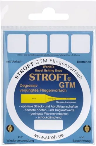 STROFT GTM Fliegenvorfach gezogenes Vorfach 9ft / 280cm alle Stärken (0,27mm - 0X)