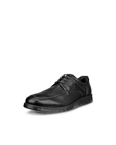 Ecco Herren S LITE HYBRID Shoe - Bequeme Sneakers in Schwarz, Größe 43 EU - Herren-Sneaker aus hochwertigem Leder mit anpassbaren gewachsten Schnürsenkeln und dämpfender Dual-Fit-Einlegesohle für optimalen Komfort.