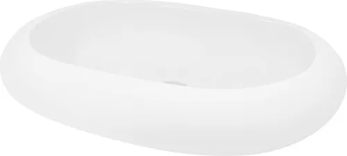 ECD Germany Ovales Waschbecken 630x420 mm - Hochwertiges Keramik Waschbecken im modernen, ovalen Design. Ideal für Badezimmer und Gäste-WC, robust und leicht zu reinigen.