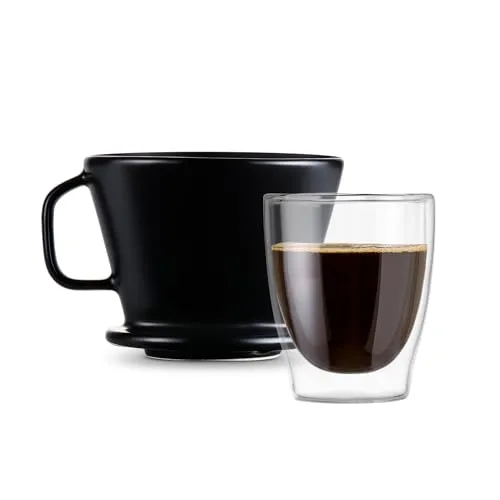 Tchibo Handaufguss, Filtergröße 2, Kaffeefilter, Handfilter, Spülmaschinengeeignet, Keramik, Schwarz