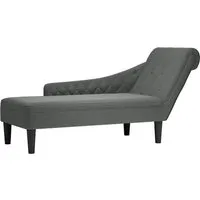vidaXL Chaiselongue Dunkelgrau mit Kissen - Gartenmöbel: Elegante Chaiselongue mit weichem Stoffbezug und hochelastischem Schaumstoff für optimalen Komfort – ideal für entspannte Stunden im Garten oder Wohnzimmer.