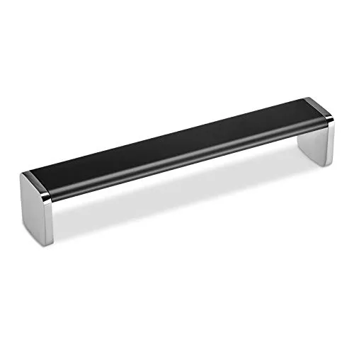 SOTECH Möbelgriff ADONE BA 160 mm schwarz eloxiert/Chrom poliert Bügelgriff Schubladengriff Schrankgriff von SCHÜCO ALU COMPETENCE