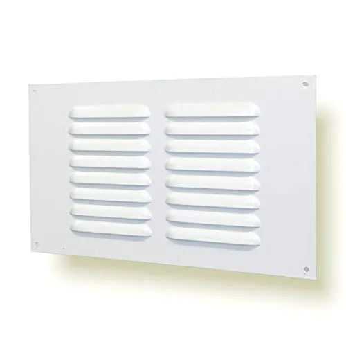 Metalllüftungsgitter Gitter Belüftung Entlüftung (25x15cm, Weiß)
