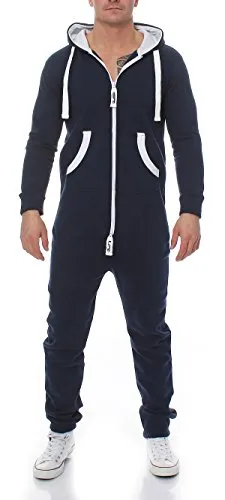 Herren Jumpsuit Farbauswahl Jogging Anzug Trainingsanzug Einteiler Overall