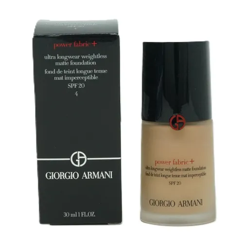 Giorgio Armani Power Fabric Foundation 30 ml SPF20 - Farbe 4 - Make-ups für Damen, ideal für alle Hauttypen, bietet einen leichten Schutz mit Lichtschutzfaktor 20 für einen strahlenden Teint.