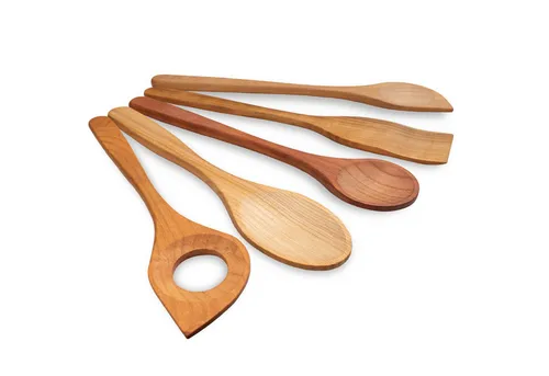 SOHFA Kochlöffel 5er Set Kochlöffel aus Kirschholz in beige von Sohfa