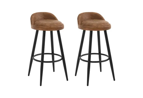 WOLTU Barhocker 2er Set - Hochwertige Barstühle mit Rückenlehne - Stylische Barhocker aus Kunstleder und Metall, ergonomisch gestaltet mit bequemer Polsterung und stabiler Konstruktion, ideal für Bars und Küchen.