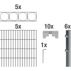 Alberts Doppelstabmattenzaun Oslo, 100 cm hoch, 10 m lang, anthrazit - Gartenzaun Oslo zum Einbetonieren, langlebig durch feuerverzinkte Stahldrahtkonstruktion, schützt vor Rost und Witterungseinflüssen.
