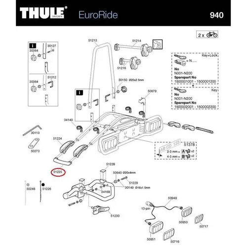 THULE Endkappe für Heckträger Euroride 940 - Fahrrad- & E-Bike-Träger, optimale Passform und Schutz für Ihr Fahrzeug, ideal für eine sichere Montage.