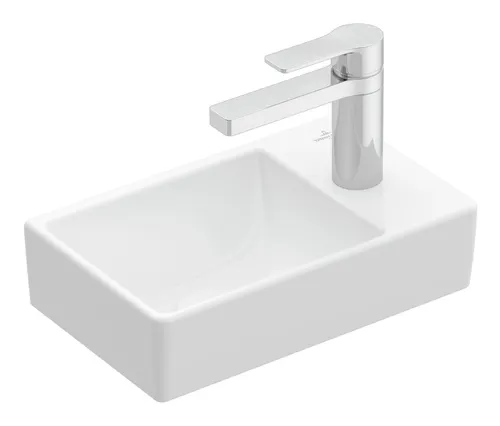 Villeroy & Boch Avento Handwaschbecken 36 x 22 cm - Elegantes Handwaschbecken ohne Überlauf, ideal für kleine Bäder, mit praktischer Einlochbohrung für Armaturen.
