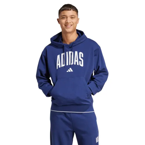 adidas Kapuzenpullover Collegiate Hoodie blau Herren, Größe L - Bequemer Kapuzenpullover für Herren aus weichem Fleece, ideal für Freizeit und Schule. Der stylische College-Look und die reguläre Passform machen ihn zum perfekten Begleiter für jeden Tag.