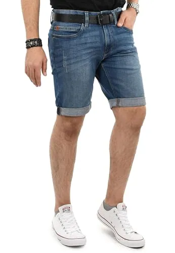 Indicode Herren Kurze Jeans - B797 Indigoblau - Herren-Shorts aus 98% Baumwolle, atmungsaktiv und perfekt für den Sommer. Regular Fit mit praktischen 5-Pockets und stylischem Destroyed-Look für lässige Freizeitoutfits.