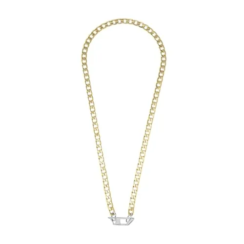 Diesel Herrenhalskette aus 2-farbigem Edelstahl - Ketten für Herren, aus hochwertigem Bicolor-Edelstahl mit poliertem Finish und praktischem Karabinerverschluss für sicheren Halt.