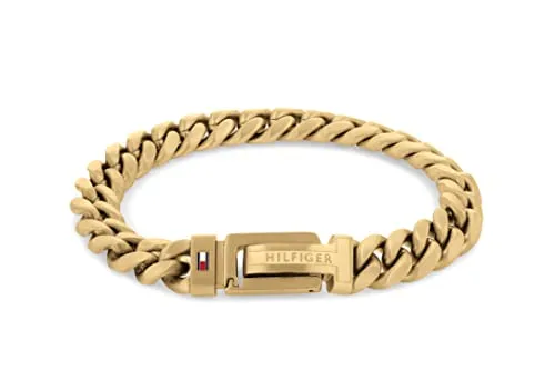 Tommy Hilfiger Herren Gliederarmband aus Edelstahl - Elegantes Gliederarmband für Herren, aus hochwertigem Edelstahl mit gold- oder silberfarbener IP-Beschichtung und auffälligem Tommy Hilfiger-Flaggenlogo, ideal für stilbewusste Männer.