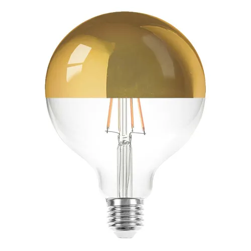 LED Filament Globe G125 Glühbirne 8W = 60W E27 Kopfspiegel gold KVG warmweiß