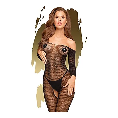 Penthouse, Ouvert-Bodystocking, Bodystocking, verschiedene Größen, Dessous, 'Dreamy diva', schwarz, Größe: XL