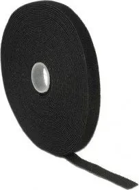 Kabelbinder Delock Klettverschluss 10.000x13mm 1x Rol schw.