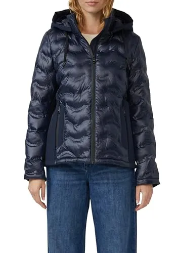 s.Oliver Damen Outdoor-Jacke 5959, Slim Fit mit fixierter Kapuze - Funktionsjacke mit Stehkragen und langen Ärmeln, ideal für aktive Frauen, die Wert auf Style und Funktionalität legen.