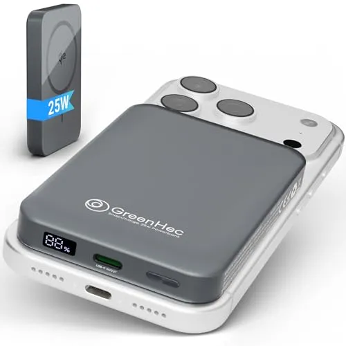 Power Bank für MagSafe 10000mAh – Schnelles kabelloses Laden - Lade dein Smartphone blitzschnell und kabellos mit der 10000mAh Power Bank. Magnetische Halterung für sicheren Halt und die Möglichkeit, zwei Geräte gleichzeitig zu laden. Kompatibel mit allen gängigen Modellen.