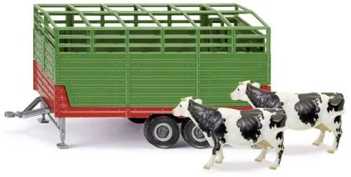 SIKU Farmer Viehanhänger Fertigmodell - Landwirtschaftsfahrzeuge mit abnehmbarem, transparentem Dach und einer mitgelieferten Kuh. Ideal für kreative Spielstunden ab 3 Jahren.