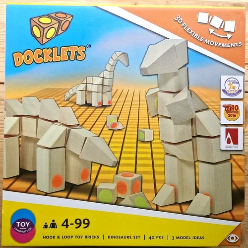 Beluga Docklets Konstruktionsbauset 58030, 40 Teile, Holz, Dinosaurier, NEU/OVP