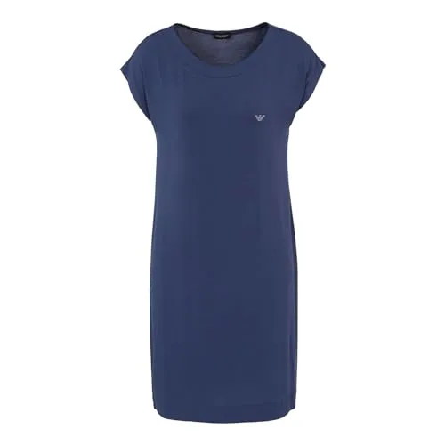 Emporio Armani Damen Nachtkleid Schlafkleid Nachthemd Sleepdress Night Dress, Farbe:Blau, Artikel:-07234 Denim, Größe:M