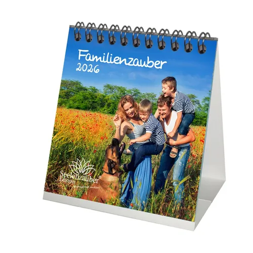Familienzauber Tischkalender 10cm x 10cm für 2026 Familie - Seelenzauber