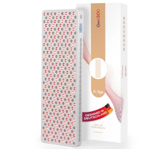 heilys® Gen300 Rotlicht Panel – Rotlichtlampe & Infrarotlampe mit 6 Wellenlängen – LED Licht für Entspannung, Stressausgleich & Wohlbefinden – Wellness für Zuhause