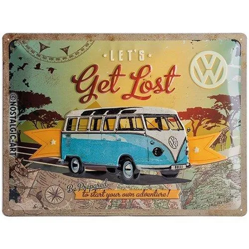 Nostalgic-Art Retro Garagen Blechschild - VW Bulli 30x40 cm - Vintage Metallschild für Auto- und Campingliebhaber. Ideal für Garage oder Esszimmer, mit gewölbtem, geprägt Motiv des VW Bulli. Ein echter Hingucker!
