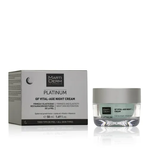 Martiderm Platinum Gf Vital-age Nachtcreme - Nachtpflege für eine jugendlichere Haut, regeneriert über Nacht und sorgt für ein strahlendes Aussehen am Morgen.