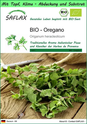 SAFLAX Kräutersamen SAFLAX - Garden to go - BIO - Oregano