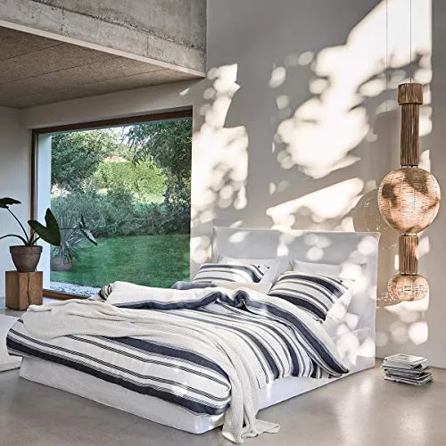 Marc O'Polo Halbleinen Bettwäsche Osi Duvet I Größe 200x220 2 80x80 cm I Farbe Blue