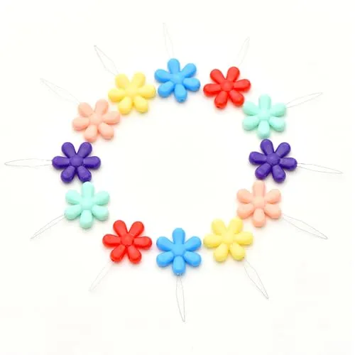 Stück Nadeleinfädler Blume, Kunststoff Nähnadeln Einfädler, Einfädelhilfe Nähmaschine für Kreuzstich-Stickerei, für Hand Nähen und DIY Einfache Stickerei Nadeleinfädler (6 Farben) 30