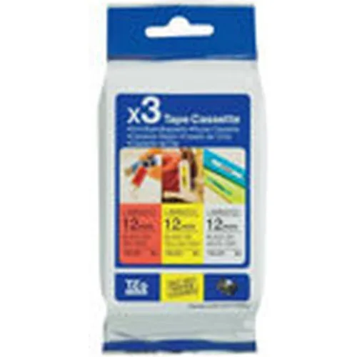 Brother Multipack TZe-31M3 - 4 Farben für vielseitige Beschriftungen - Beschriftungsband mit 4 Farben (Gelb, Rot, Schwarz, Weiß) für klare und kreative Etikettierungen, ideal für zuhause oder im Büro.