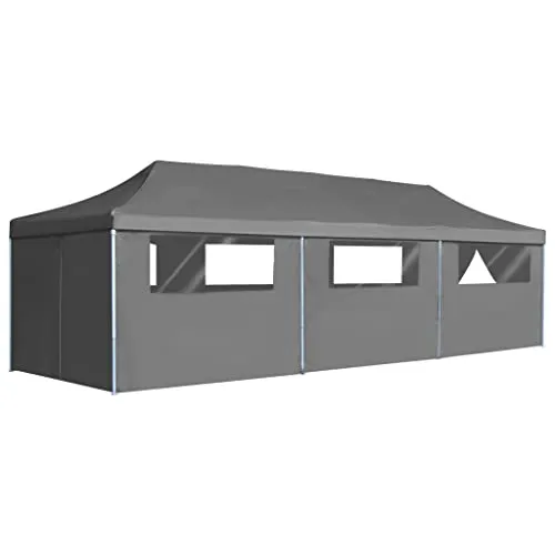 vidaXL Partyzelt 3x9m mit 8 Wänden in Anthrazit - Robustes Pavillon für Outdoor-Events, UV- und wasserbeständig, faltbar und leicht zu transportieren – ideal für Partys und Festivals.
