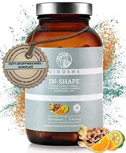 QIDOSHA Fettstoffwechsel & Mitochondrien Komplex - Apfelessig-Kapseln in umweltfreundlichem Glas, 100% vegan und ohne Zusatzstoffe – unterstützt einen normalen Fettstoffwechsel mit hochwertigen Inhaltsstoffen.