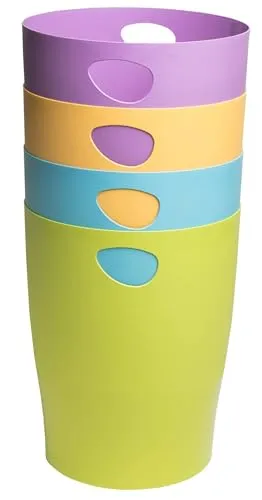 Exacompta ECOBIN Pop N'Co Papierkörbe – 8er Set - Haushaltszubehör – 15 l großes Fassungsvermögen, ideal für Büro oder Zuhause und erhältlich in verschiedenen lebendigen Farben.