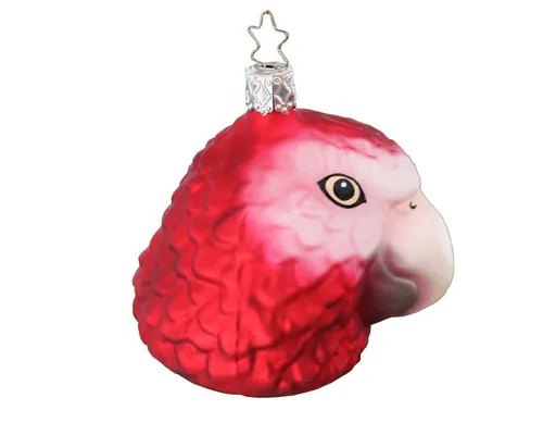 INGE-GLAS® Christbaumschmuck Roter Ara (1-tlg) - Hochwertiger Weihnachts-Hänger Roter Ara aus mundgeblasenem Glas, handbemalt in traditioneller Fertigung. Ein einzigartiges Deko-Highlight für Ihren Weihnachtsbaum, ca. 7 x 6 x 8,5 cm groß.