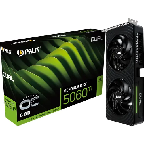 8GB Palit GeForce RTX 5060 Ti Dual OC Aktiv PCIe 5.0 x16 (x8) (Retail)